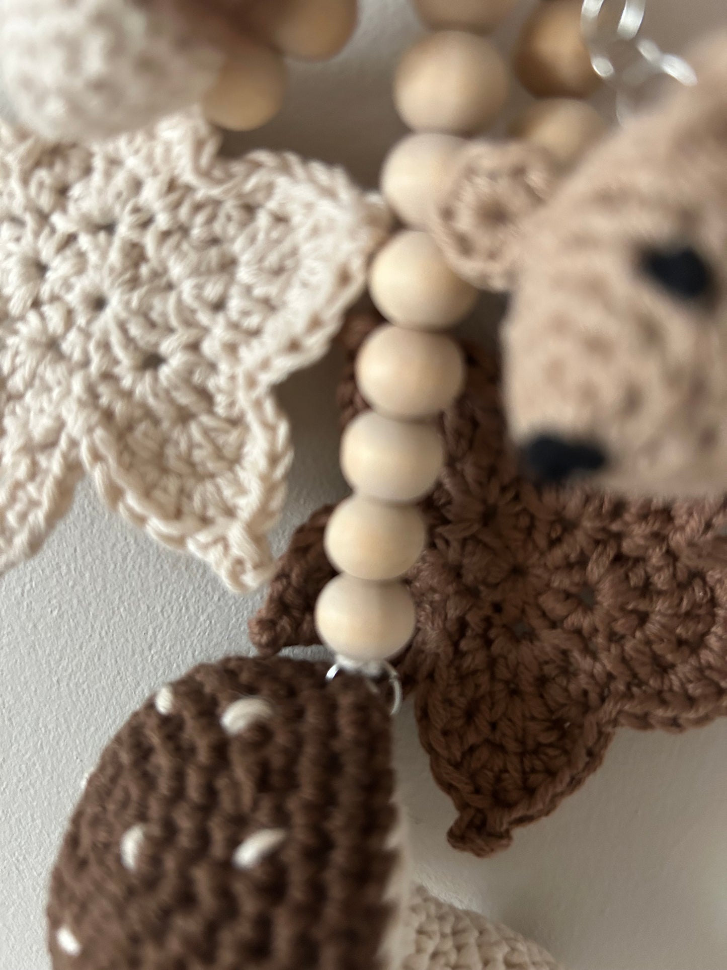 Crochet Autumn Fall Keyrings | Neutral Cozy | Wristlet | Seasonal | Mushroom, Mouse, Acorn, Leaves